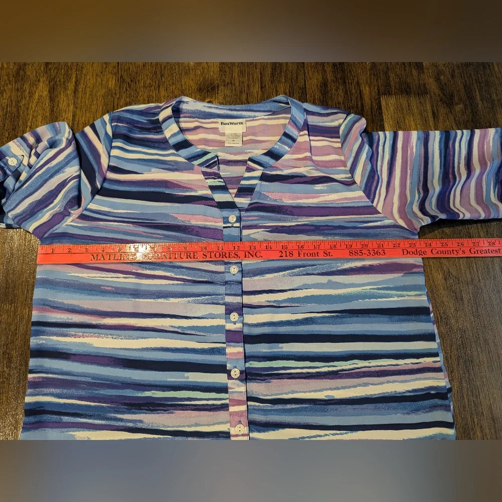 Bon‎ Worth Pastel Striped Blouse